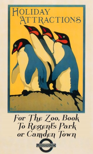 London Underground Holiday Attractions vintage poster